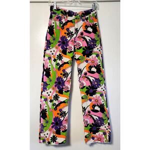 Colorful Floral BDG Jeans, Size 26, Urban Outfitters Vibes, Soft Suede Texture